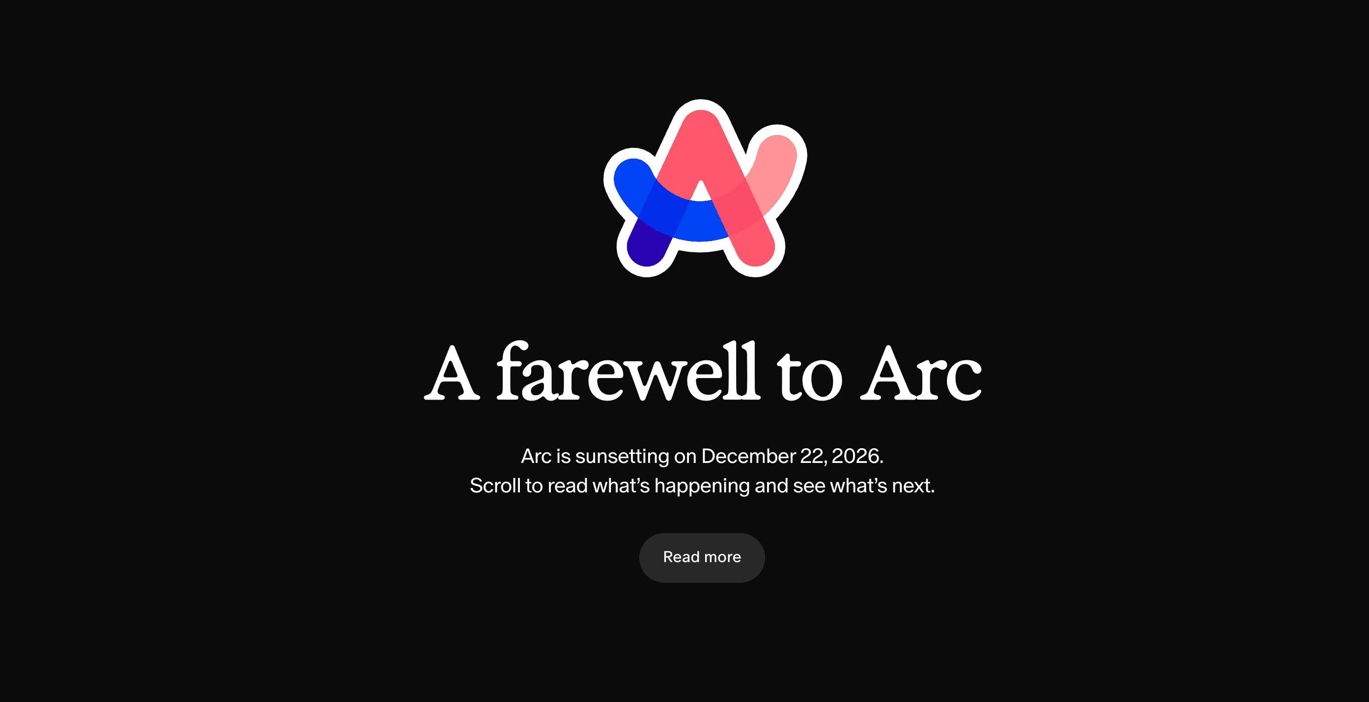The official farewell to Arc announcement