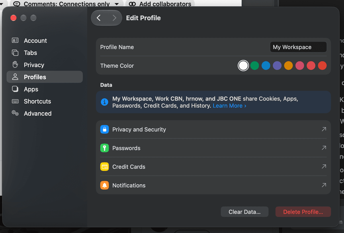 Dia profile customization settings
