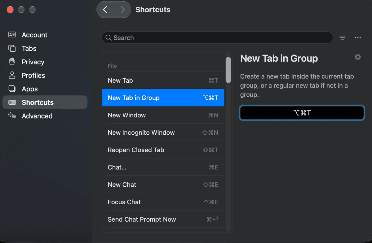 Dia customizable keyboard shortcuts